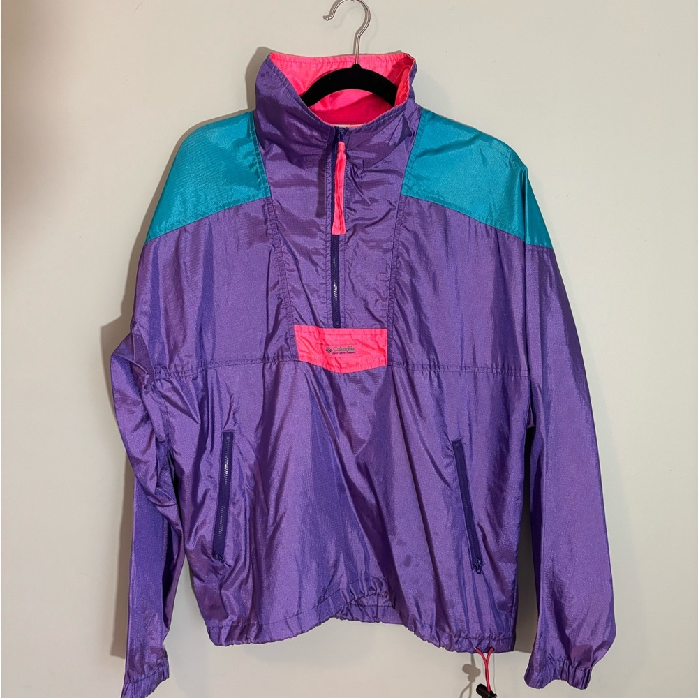Columbia Vintage Windbreaker Jacket Retro Size Medium